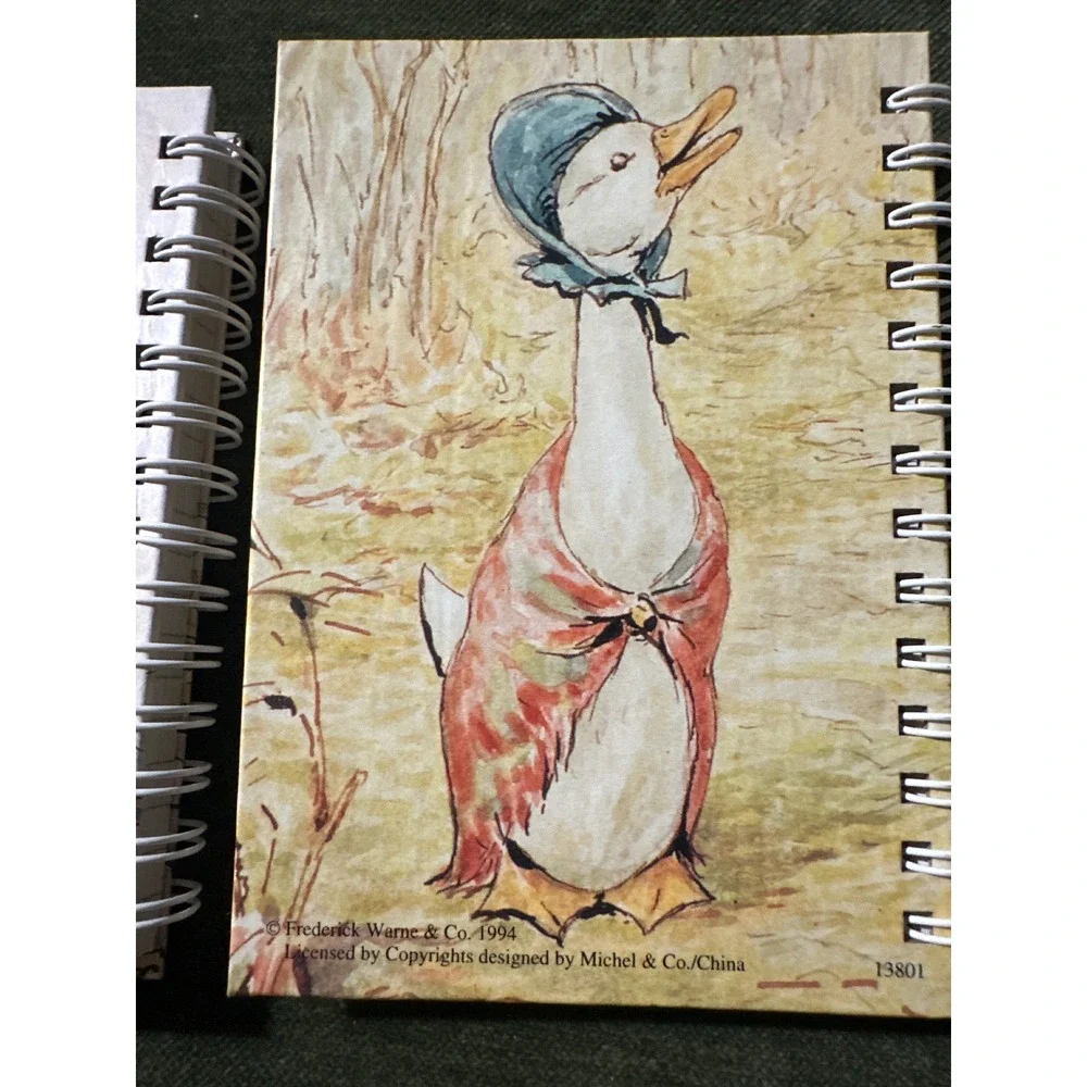 Vtg 1994 Beatrix Potter set of 3 Spiral Notebook Journal Frederick Warne & Co.
